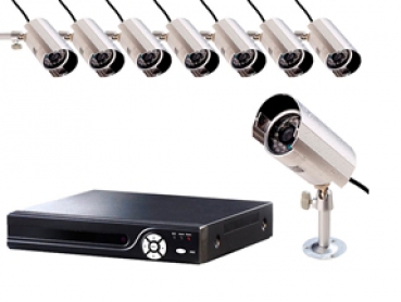 Überwachungssystem mit HDD-Recorder mit 8 IR-Kameras